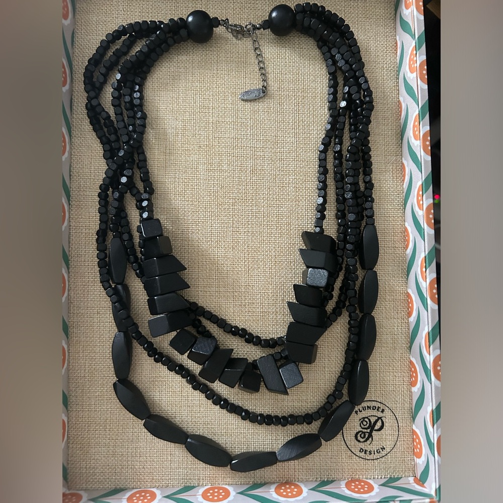 COPY - Black wooden beaded necklace
